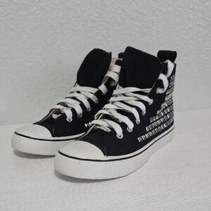 Black Women's Sneakers with Silver Accents